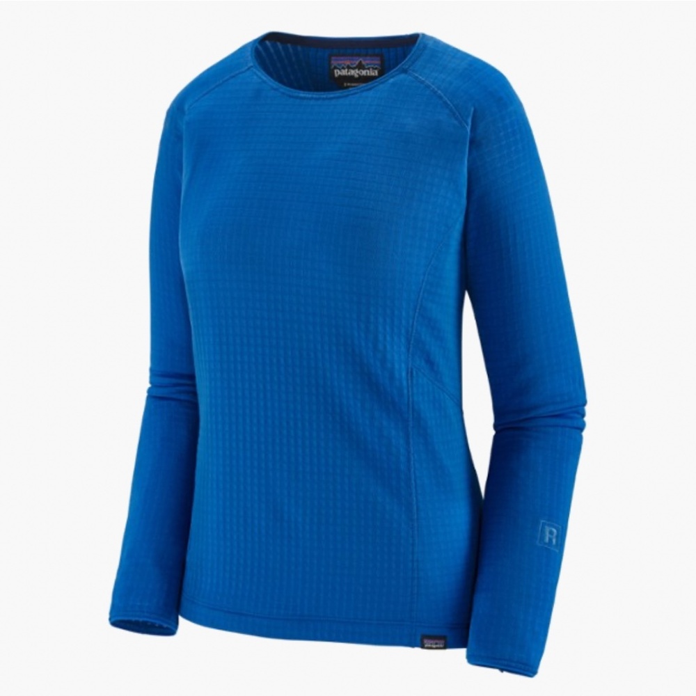 Patagonia R1 Fleece Crew Top in Alpine Blue, Size Medium